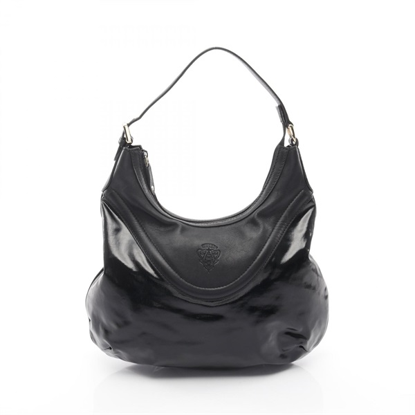 GUCCI Histeria Crest Shoulder Bag 262903 canvas leather nylon Black Used Women