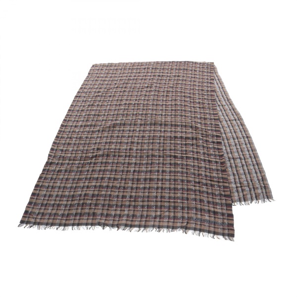 LOUIS VUITTON Monogram Stole wrap scarf M74964 wool silk Brown Multicolor Used