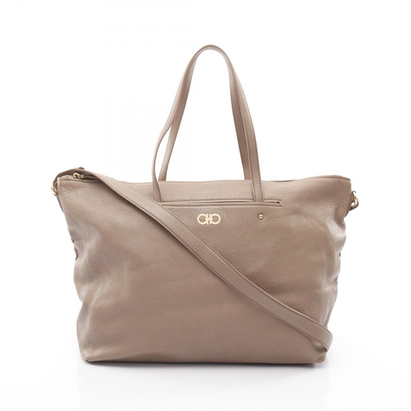 Salvatore Ferragamo Gancini Shoulder Tote Bag AB-21F651 leather Brown Used Women