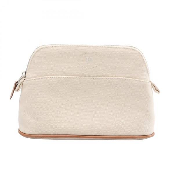 HERMES Bolide Pouch 20 Mini bag canvas leather Beige Used Women SHW