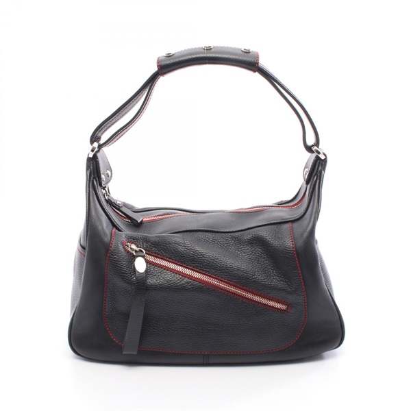 TOD'S TOD'S × Ferrari Shoulder Bag leather Black Used Women