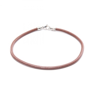 BVLGARI choker leather Brown 39cm Used Women