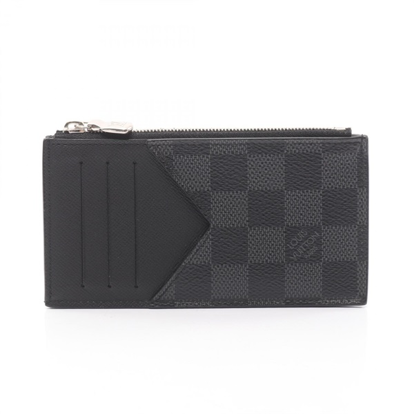 LOUIS VUITTON Coin Card holder Case N64038 Damier graphite canvas Black Used LV