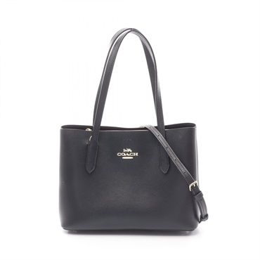 COACH Mini Avenue Carryall Shoulder Tote Bag F73277 leather Black Used Women