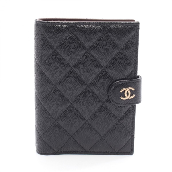 CHANEL Matelasse Passport Travel Card Case holder AP3791 leather Black GHW Used