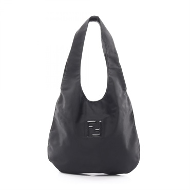 FENDI Shoulder Bag 15062 Nylon leather Black Used Women