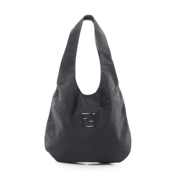 FENDI Shoulder Bag 15062 Nylon leather Black Used Women