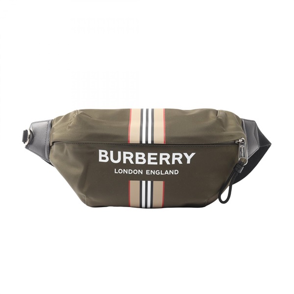 BURBERRY SONNY Waist bag crossbody 8035766 Nylon leather Khaki Used mens logo