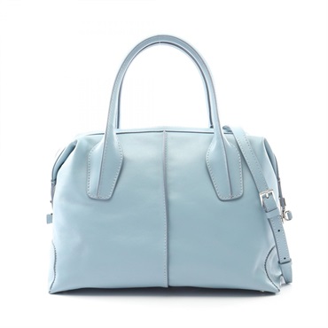 TOD'S D-styling Shoulder Crossbody Handbag leather Blue Used Women