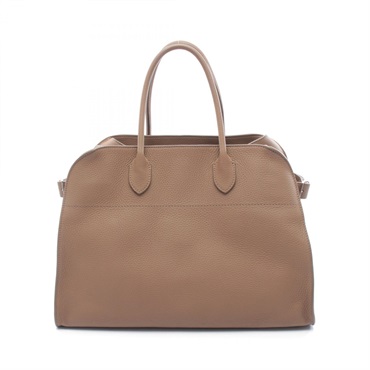 THE ROW SOFT MARGAUX 15 Handbag leather Beige Used Women