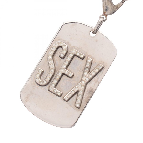 DOLCE & GABBANA Necklace Pendant Stainless Steel Rhinestone Black Used mens