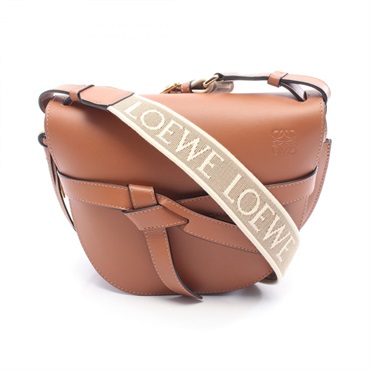 LOEWE Gate bag small Shoulder crossbody Bag A650T20 leather Brown Used Women