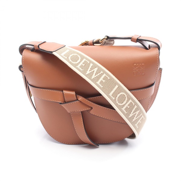 LOEWE Gate bag small Shoulder crossbody Bag A650T20 leather Brown Used Women