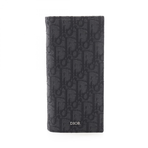 Dior Oblique Jacquard Bifold purse wallet canvas Black Used mens