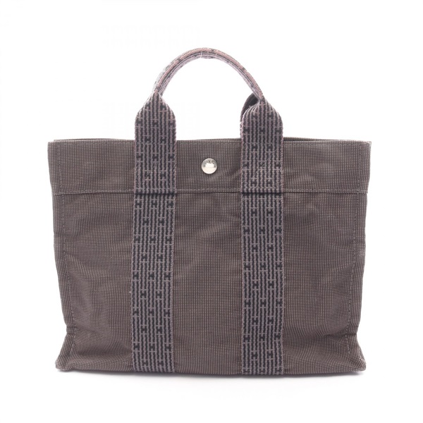 HERMES Herline PM Hand Tote Bag Nylon canvas Gray Used Women SHW