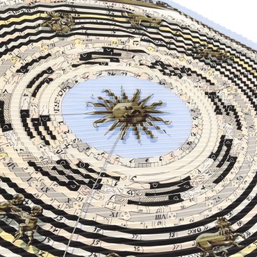 HERMES Carre Plissé DIES ET HORE Scarf silk Blue white Multicolor Used Women