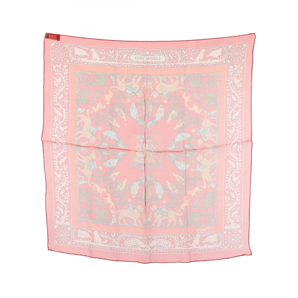 HERMES Petit Carre 45 Scarf silk Red Multicolor Used Women