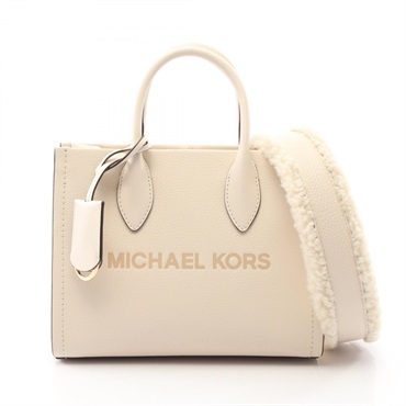 Michael Kors MIRELLA Shoulder Handbag 35F4G7ZC5L leather Beige Used Women logo