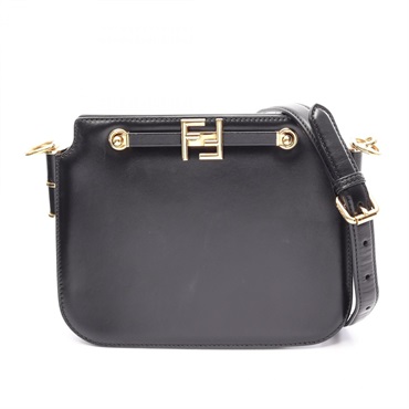 FENDI TOUCH Small Crossbody Shoulder Bag 8BT349 leather Black Used Women GHW