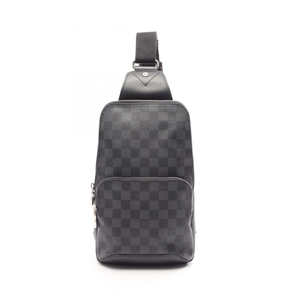LOUIS VUITTON Avenue Sling Waist bag N41719 Damier graphite canvas leather Black