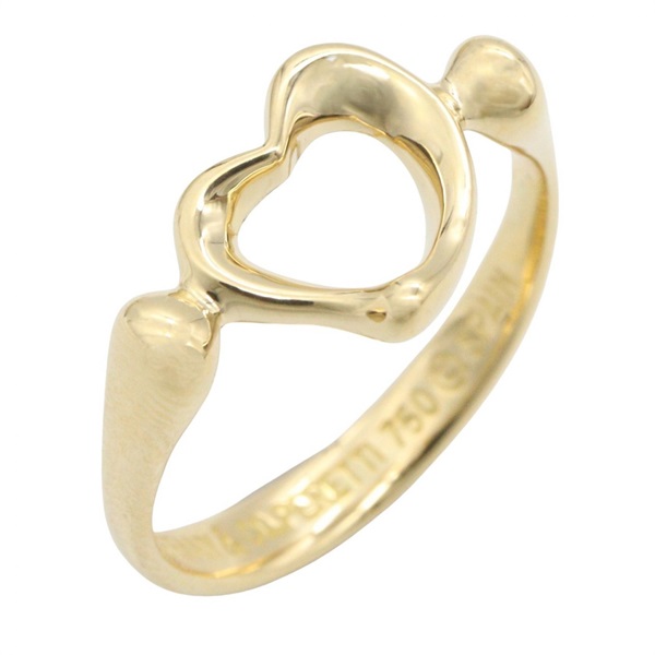 TIFFANY＆CO Elsa Peretti Open Heart Ring 18KYG Yellow Gold Used Women US size #4