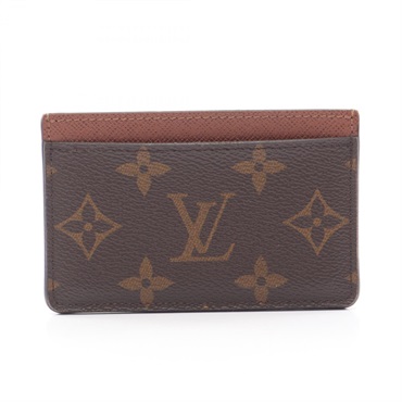 LOUIS VUITTON Porte Cartes Simple Card Case M61733 Monogram leather brown used