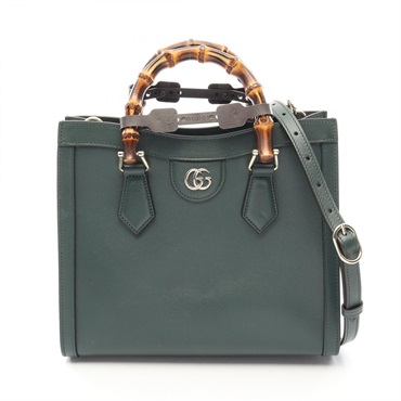 GUCCI Diana Shoulder Crossbody Tote Handbag 853226 leather Green Used Women