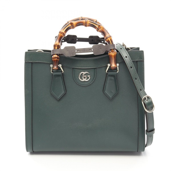 GUCCI Diana Shoulder Crossbody Tote Handbag 853226 leather Green Used Women
