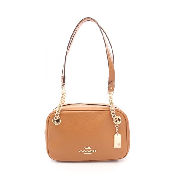 COACH Cammie Zippered Shoulder Bag C8150 leather Brown GHW Used Women