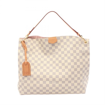 LOUIS VUITTON Graceful MM Shoulder Bag N42233 Damier Azur Rose valerine used