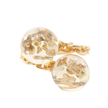 LOUIS VUITTON Bague Veil Inclusion Ring GP Resin Used Women US size #6.5 LV