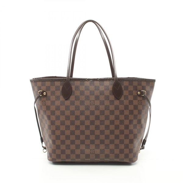 LOUIS VUITTON Neverfull MM Tote Bag N51105 Damier canvas Brown Ebene Used Women