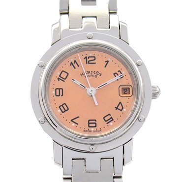 HERMES Clipper Wrist Watch CL4.210 Quartz Stainless Steel Used Women