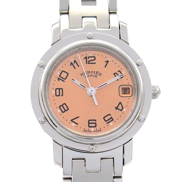 HERMES Clipper Wrist Watch CL4.210 Quartz Stainless Steel Used Women