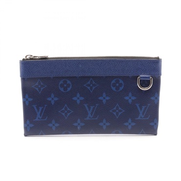 LOUIS VUITTON Pochette Discovery PM coin purse M30278 Taigalama Navy Used mens