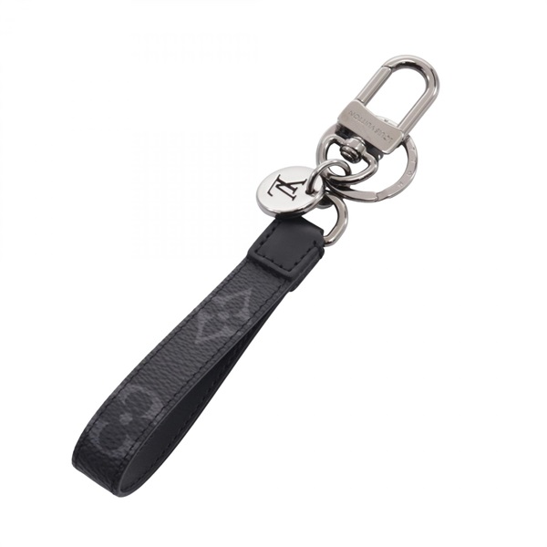 LOUIS VUITTON Portocle Dragonne Key Ring M61950 Monogram eclipse Black Used LV