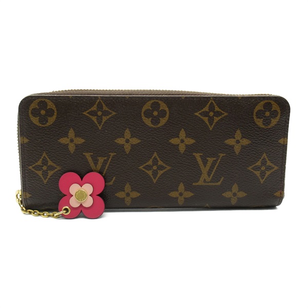 LOUIS VUITTON Portefeuille Clemence flower charm Around long wallet M64201