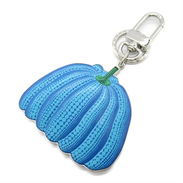 LOUIS VUITTON LVxYK Porto Cle Pumpkin Key chain M01101 leather metal Blue Used