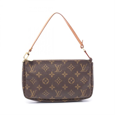 LOUIS VUITTON Pochette Accessoires Hand bag M51980 Monogram canvas leather Brown