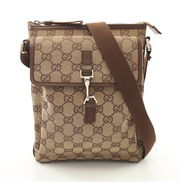 GUCCI GG canvas crossbody Shoulder Bag 92646 002214 Beige Brown Used Women