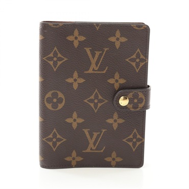 LOUIS VUITTON Agenda PM Notebook cover R20005 Monogram canvas Brown Used Women