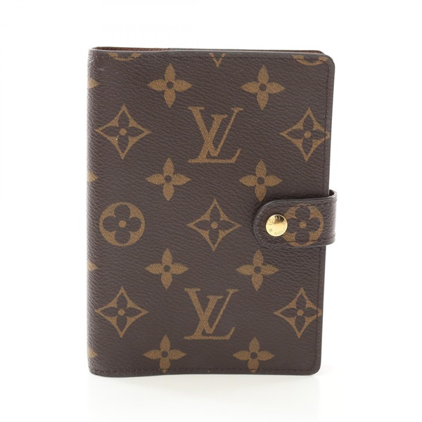 LOUIS VUITTON Agenda PM Notebook cover R20005 Monogram canvas Brown Used Women