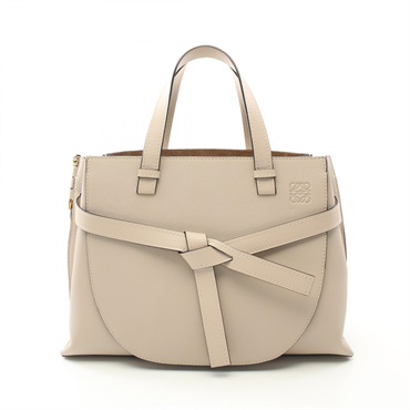 LOEWE gate top handle Handbag 321.12U60 leather Beige Used Women