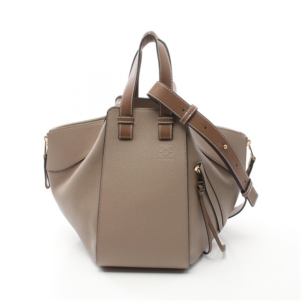 LOEWE HAMMOCK SMALL 2way shoulder Handbag 387.30.S35 leather Beige Brown Used