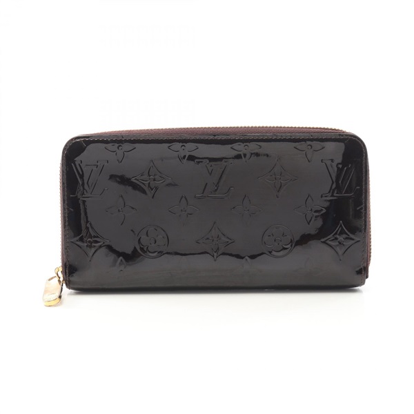 LOUIS VUITTON Zippy around long wallet M93522 Vernis leather Amarrant Used Women