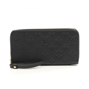 LOUIS VUITTON Zippy Wallet Long Purse M61864 Monogram Empreinte Leather Black LV