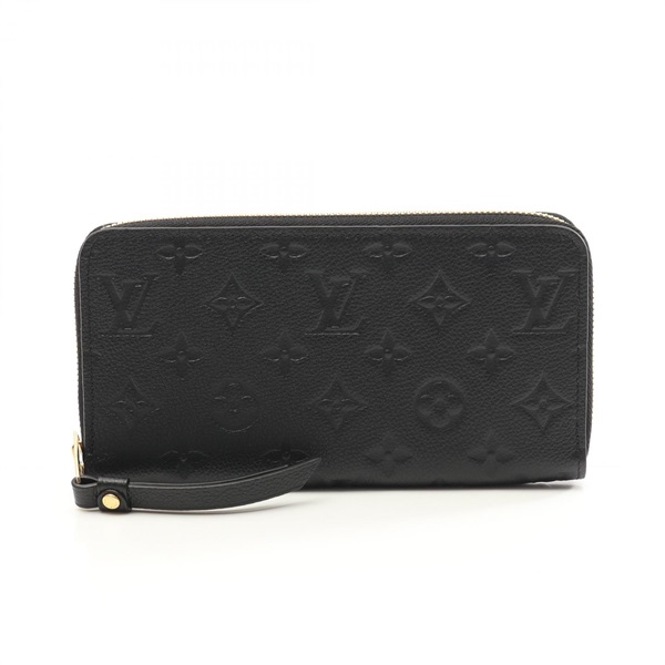 LOUIS VUITTON Zippy Wallet Long Purse M61864 Monogram Empreinte Leather Black LV