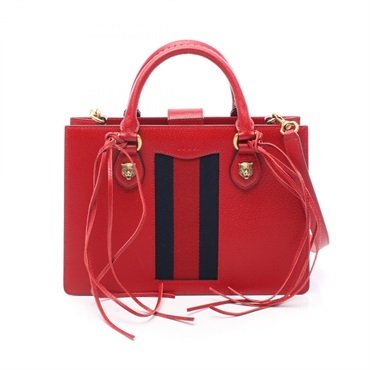 GUCCI Animalier Shoulder Handbag crossbody 431277 leather Red Used Women