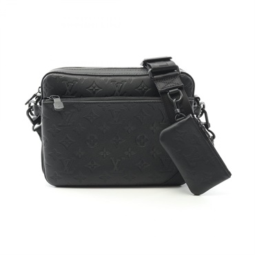 LOUIS VUITTON Trio Messenger Shoulder Bag M46602 Monogram Shadow Leather Used LV