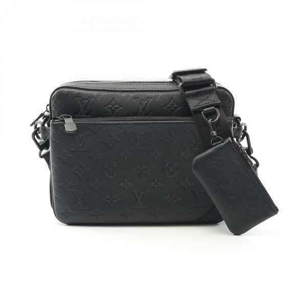 LOUIS VUITTON Trio Messenger Shoulder Bag M46602 Monogram Shadow Leather Used LV